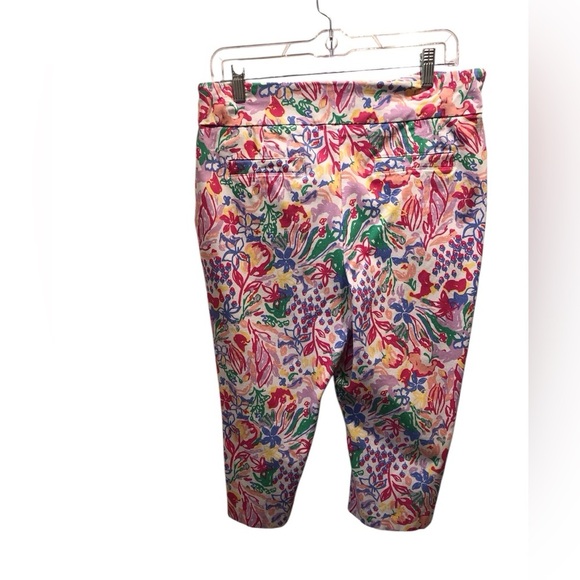 Kim Rogers Size 14 P Multicolor Floral Pull On Capri Pants - Picture 2 of 6